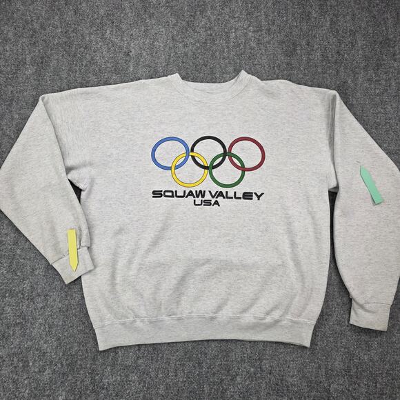 Vintage Squaw Valley USA Olympics Sweatshirt Mens XL Gray Crewneck Pullover 90s - Picture 14 of 16